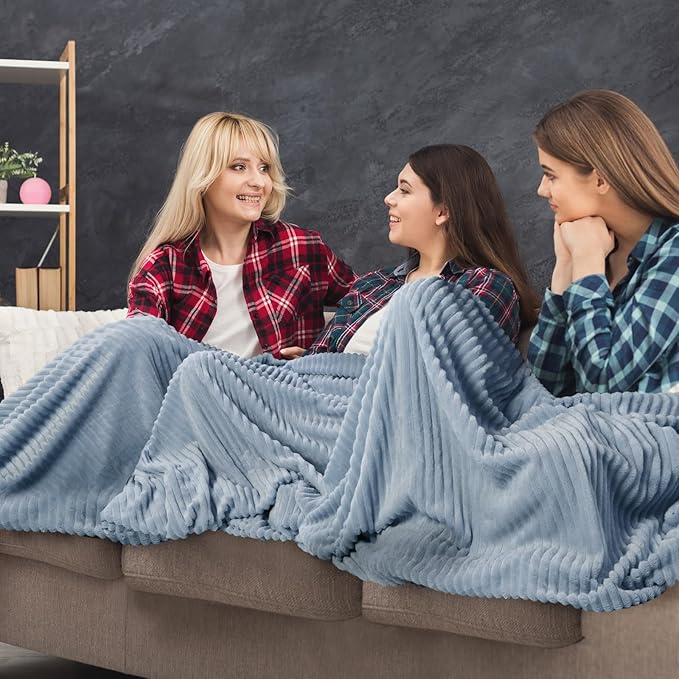 Buryeah 12 Pcs Flannel Throw Blanket Bulk 50 x 60 in Sleepover Blanket Outdoor - Image 5