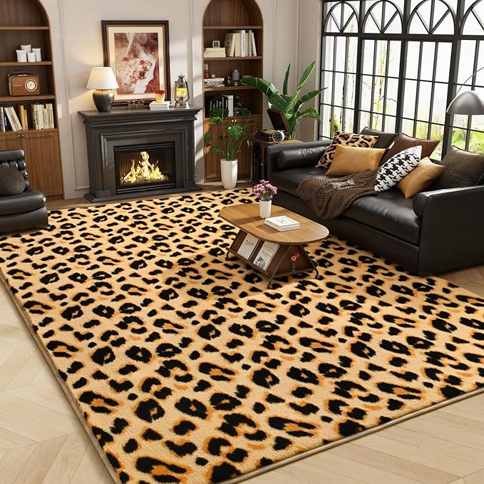 Amearea Soft Leopard Rugs for Bedroom Living Room, 6x9 Modern Cheetah Print - Image 6