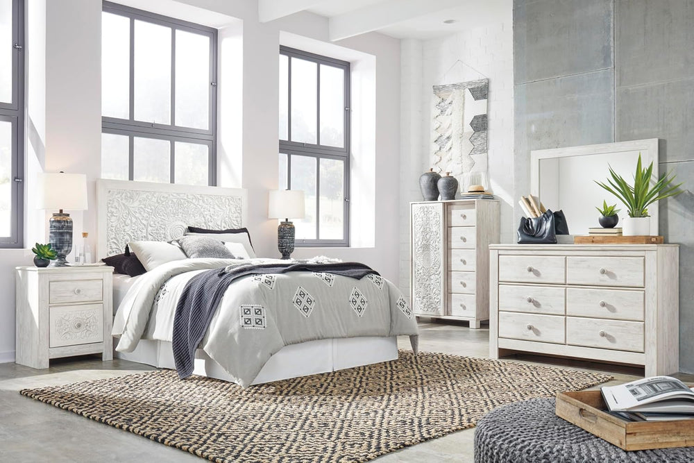 Signature Design by Ashley Tall White Dresser for Bedroom, Dressing Chest