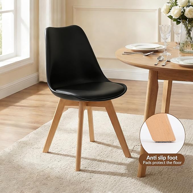 Dining Chairs Set of 4, Modern Upholstered Dining Room Chairs with PU Leather...