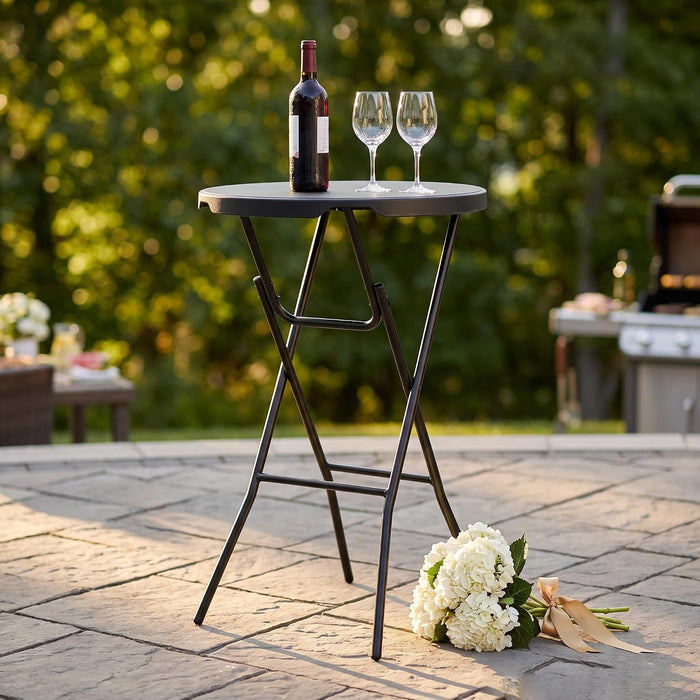 28in Cocktail Table, no Assembly Required, High Top Folding Table