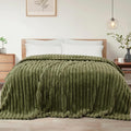 Exclusivo Mezcla Twin Size Flannel Fleece Blanket, Super Soft Striped Jacquard by ExclusivoMezcla