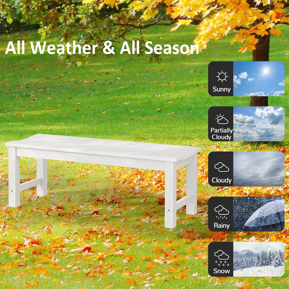 Outdoor Bench, 2-Person Patio Backless Bench Holds up to 800lbs, Weatherproof...