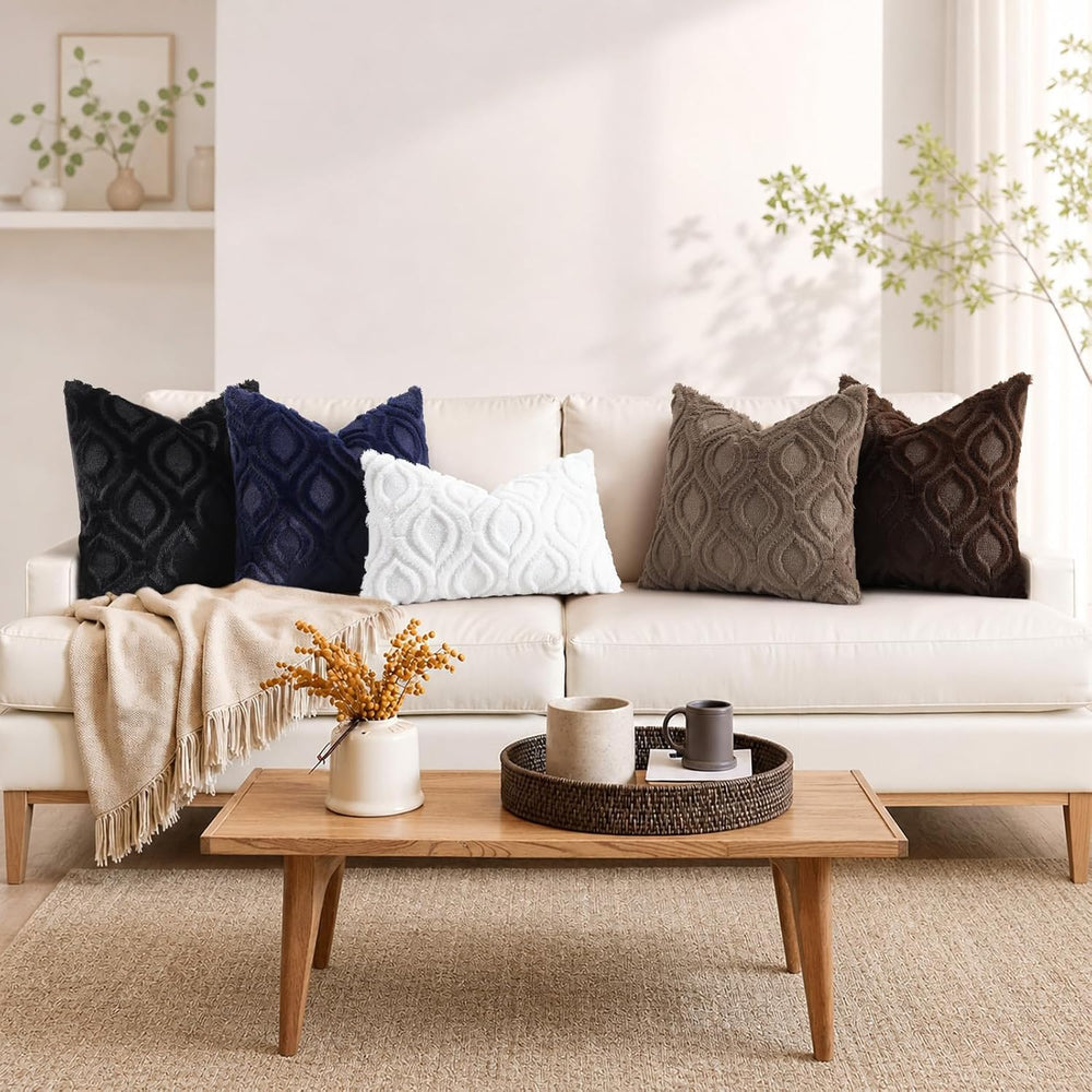 decorUhome Christmas Soft Navy Blue Throw Pillow Covers 26x26 Set of 2