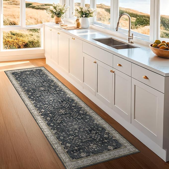 Dark Washable Long Runners for Hallways, Entryway Indoor Rug, Non Slip Rubber - Image 9