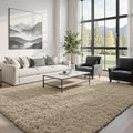 8x10 Area Rugs for Living Room Rug: Soft Fluffy Shag Gray Camel Rugs for Bedroom by CarpetAddColortoYourLife