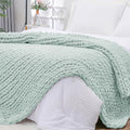Bigacogo Chunky Knit Throw Blanket by Bigacogo
