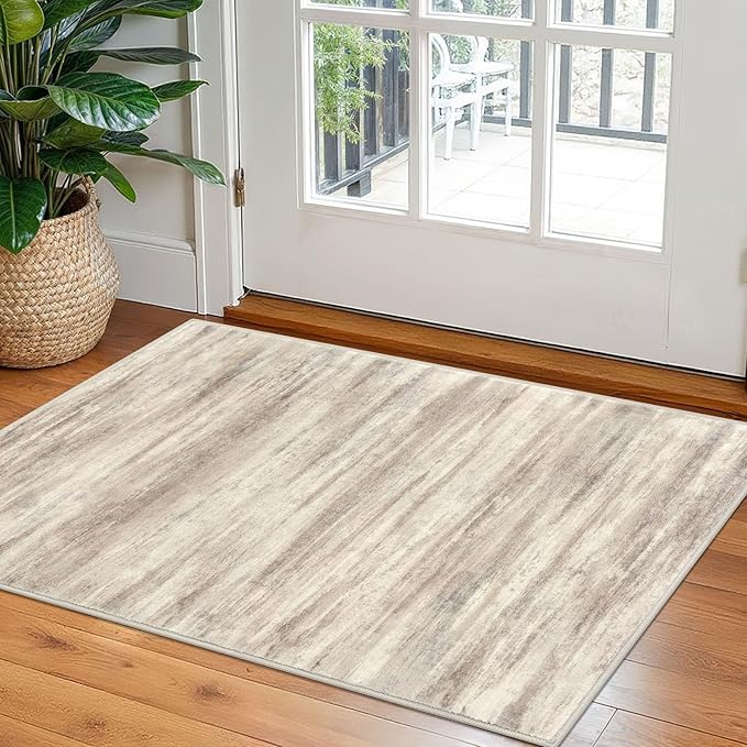 KOZYFLY Modern Abstract Rugs for Entryway 2x3, Washable Kitchen Rug Non-Slip by KOZYFLY