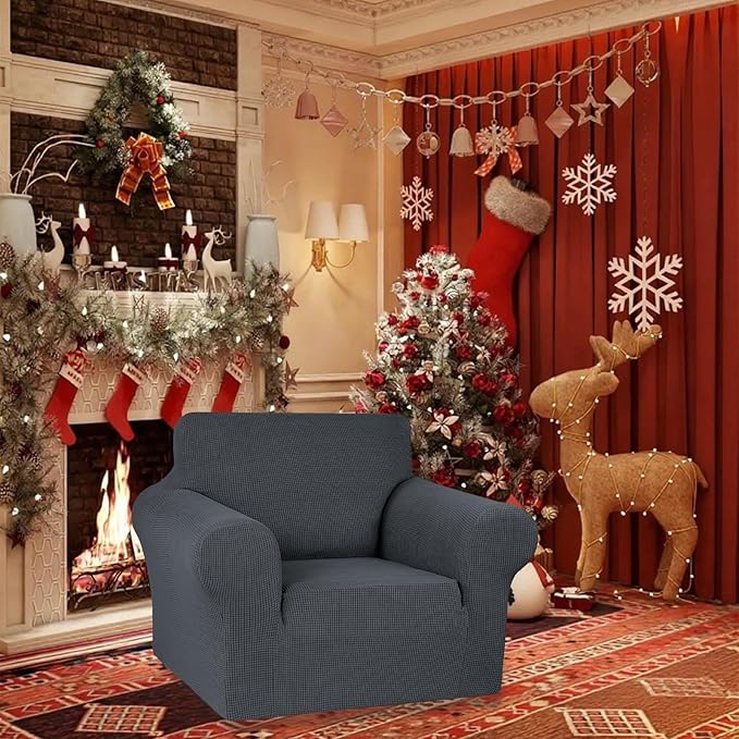 KEKUOU Stretch Single Sofa Slipcover 1 Piece Couch Sofa Cover Furniture - Image 2