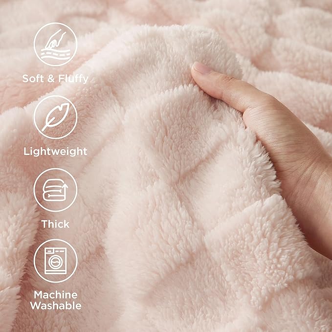 Bedsure GentleSoft Pink Throw Blanket - Image 3