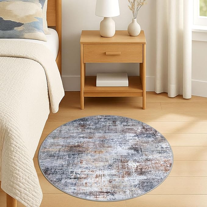 IOHOUZE Round Area Rug 3 Ft Circle Entryway Rugs Round Washable Door Mat Indoor - Image 8