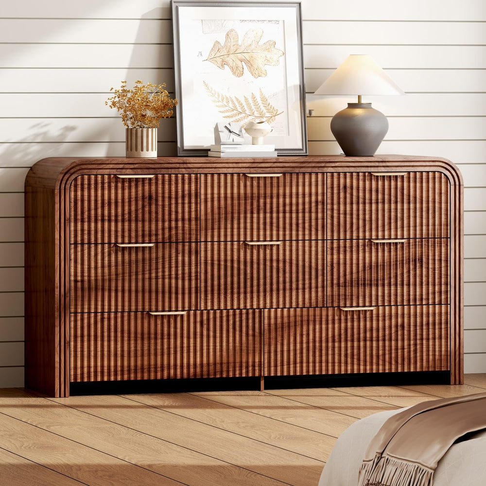 Ieejdn 55.12" Modern Chest of Drawer, 8 Deep Drawers,Clothes Organizer,L...