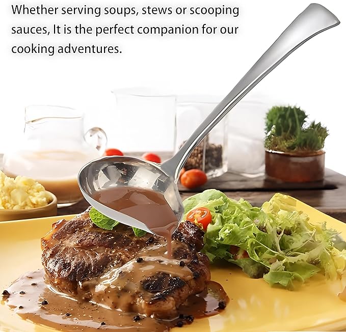 Comicfs 2 Pack Gravy Spoon Mini Gravy Ladle Drizzle Spoon 18/10 Stainless Steel - Image 2