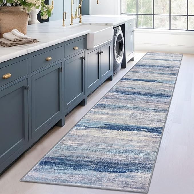 KOZYFLY Modern Abstract Washable Rug Runner 2.6x12 Hallway Rug Runner Non-Slip - Image 7