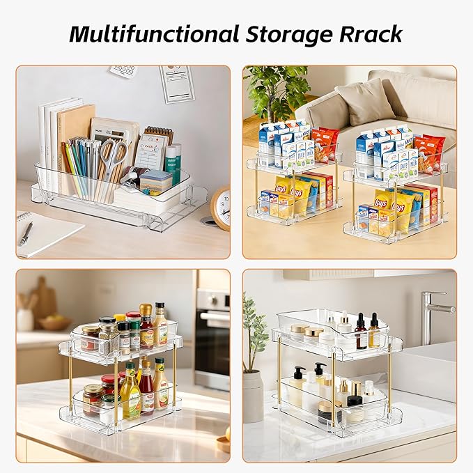 LAREKUN2pack 2-Tier Organizer & Storage Unit Stackable Bathroom Cabinet - Image 7