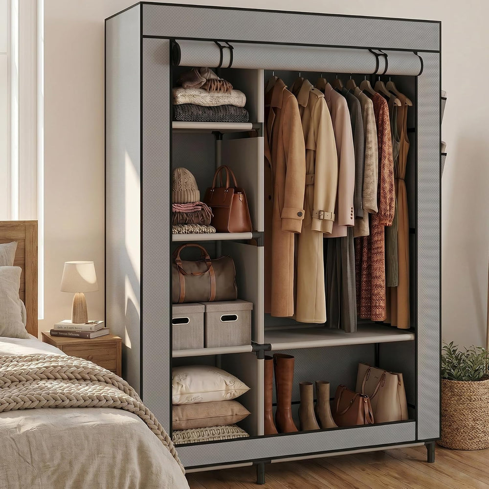 Calmootey Portable Closet Organizer, Space-Saving Storage System for Home