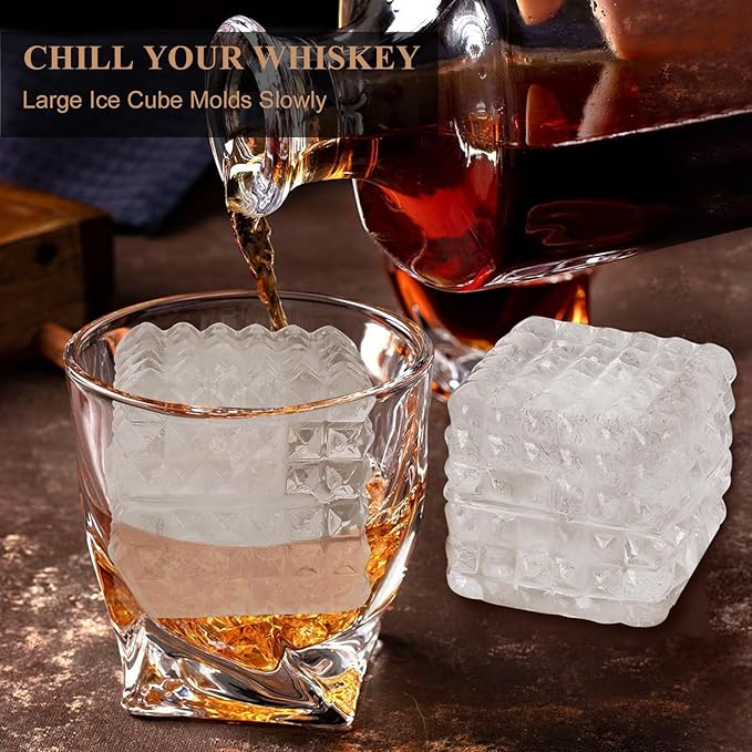 2-Inch Whiskey Ice Cubes Mold, Silicone Ice Cube Trays - Image 2