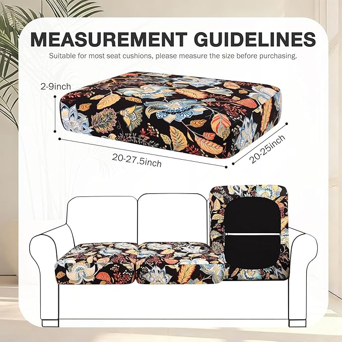 hyha 8Pcs Patio Cushion Covers, Stretch Outdoor Couch Cushion Covers Replacement - Image 2
