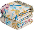 MSGKV Boho Throw Blanket for Bed Cotton 60"x80" Floral Blanket Twin Size Couch by MSGKVHomeTextiles