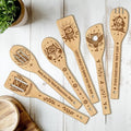 CUTHOLLOW 6PCS Owls Wooden Kitchen Cooking Utensil Set, 11.9in Non Toxic Bamboo by CUTHOLLOW