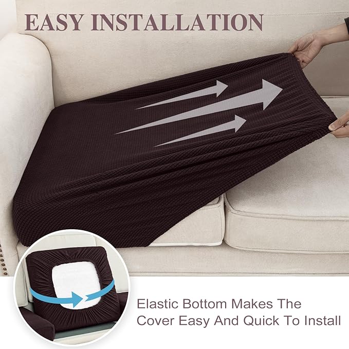 Couch Cushion Covers for Sectional Sofa L Shape Washable Separate Seat Chaise - Image 5