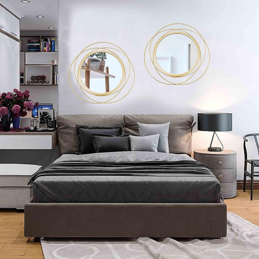 3 Set Sunburst Round Mirrors for Wall Decor Bedroom Bathroom