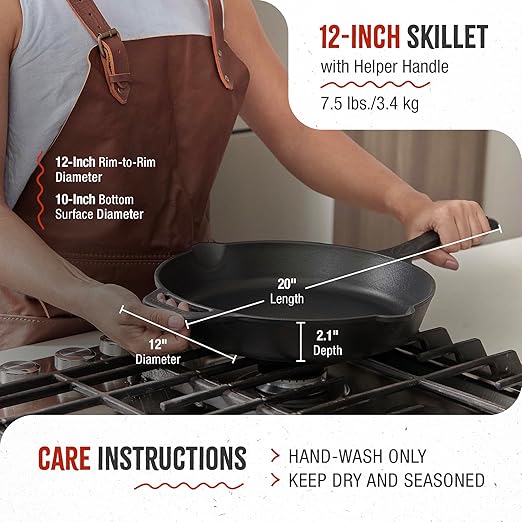Victoria 12-Inch Cast Iron Skillet Set - Image 7