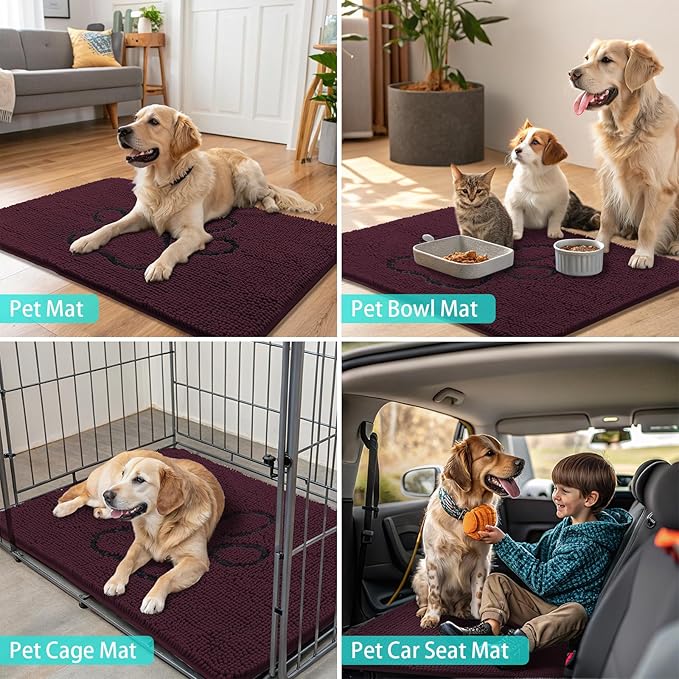 Smiry Dog Door Mat for Muddy Paws, Absorbent Dirt Trapper Non Slip Quick Dry - Image 8