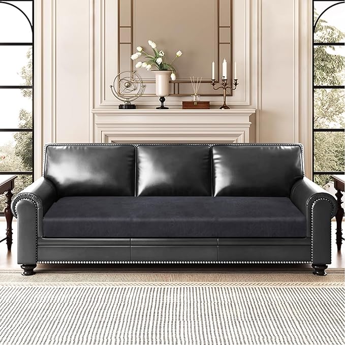 Leather Look Couch Cushion Covers Sofa Seat Slipcovers Sets Couches Furniture - Image 2