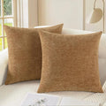 CaliTime Throw Pillow Covers Decorative 26 X 26 Inches Pack of 2 Cozy Chenille by CaliTime