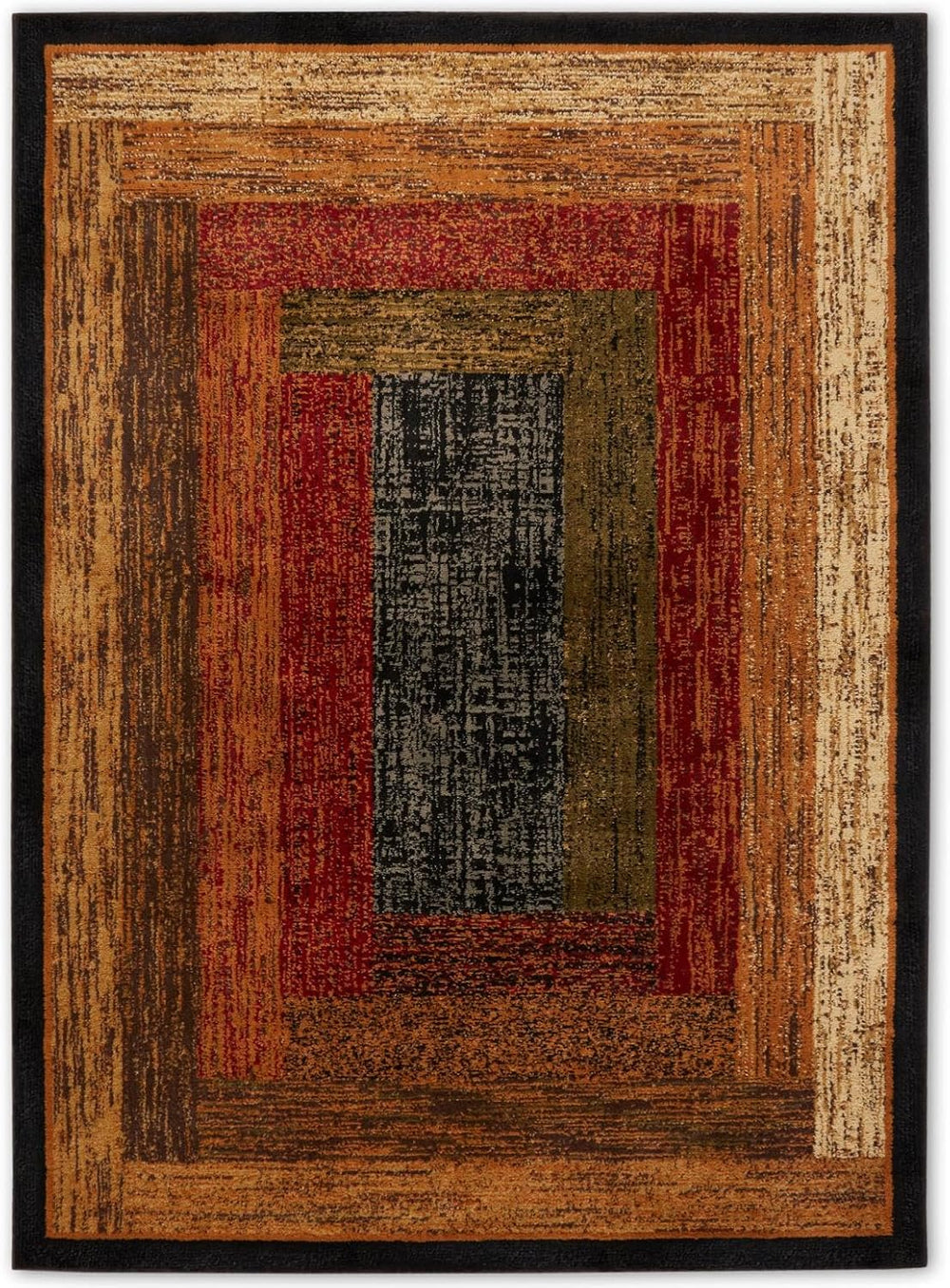 Home Dynamix Royalty Vega Contemporary Geometric Area Rug, Black/Brown, 7'...