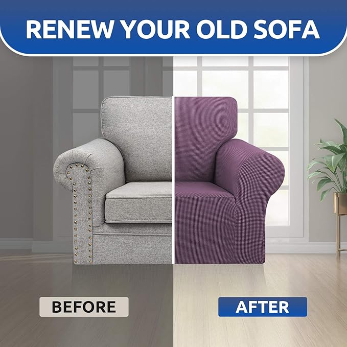 KEKUOU Stretch Single Sofa Slipcover 1 Piece Couch Sofa Cover Furniture - Image 7