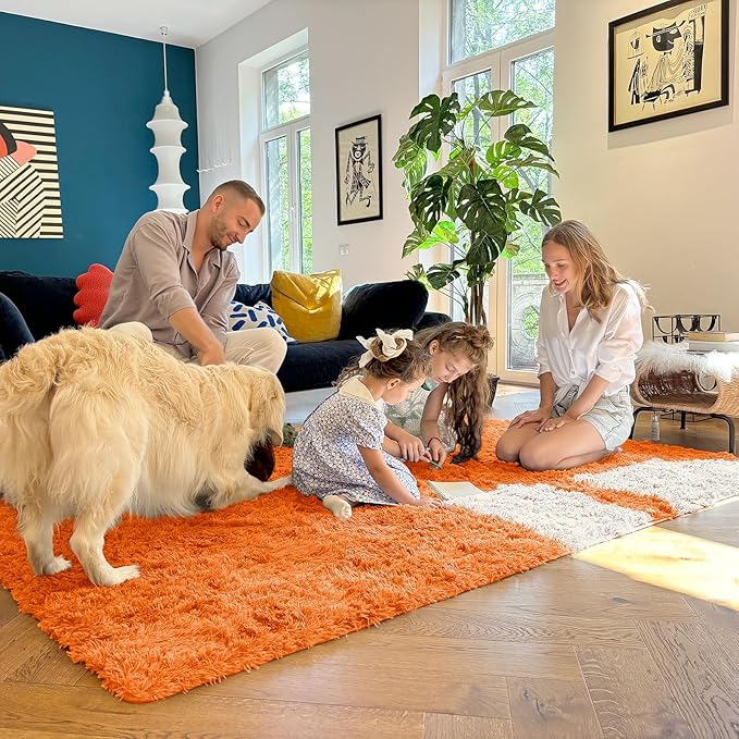 OLANLY 2x3 Machine Washable Small Bedside Rug, Soft Fluffy Shaggy Entryway - Image 6