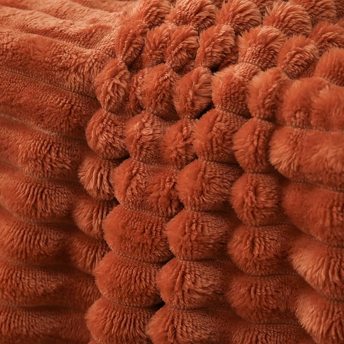 Burnt Orange Fleece Throw Blanket 50”×60” - Image 6