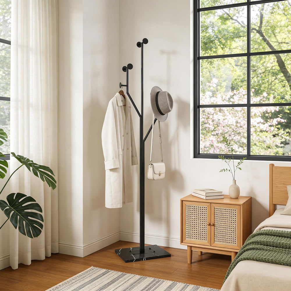 JIAYUEJU Freestanding Coat Rack Tree-shaped Metal Coat Tree with Heavy Duty M...