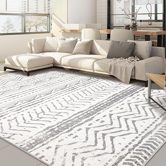 Nakagishi Area Rugs 8x10 Living Room: Washable Boho Large Neutral Soft by NakagishiAreaRug