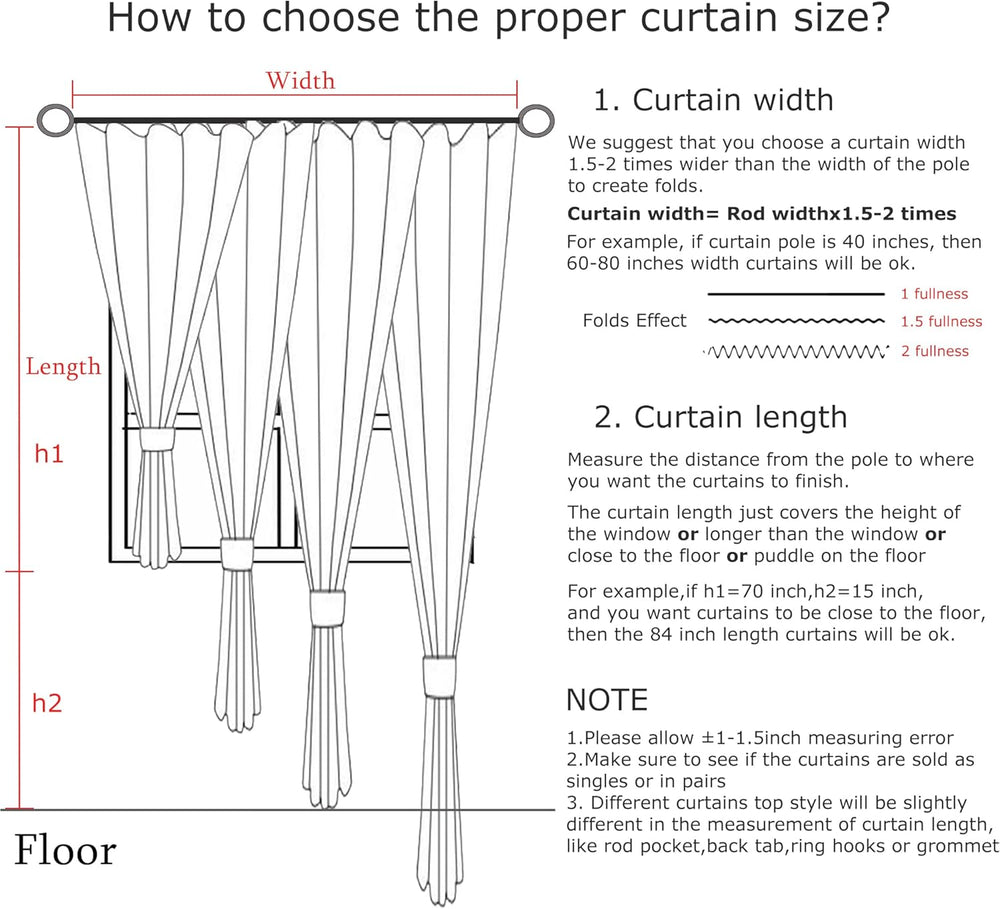 Vision Home Natural Pinch Pleated Full Blackout Curtains Linen Blended Room D...