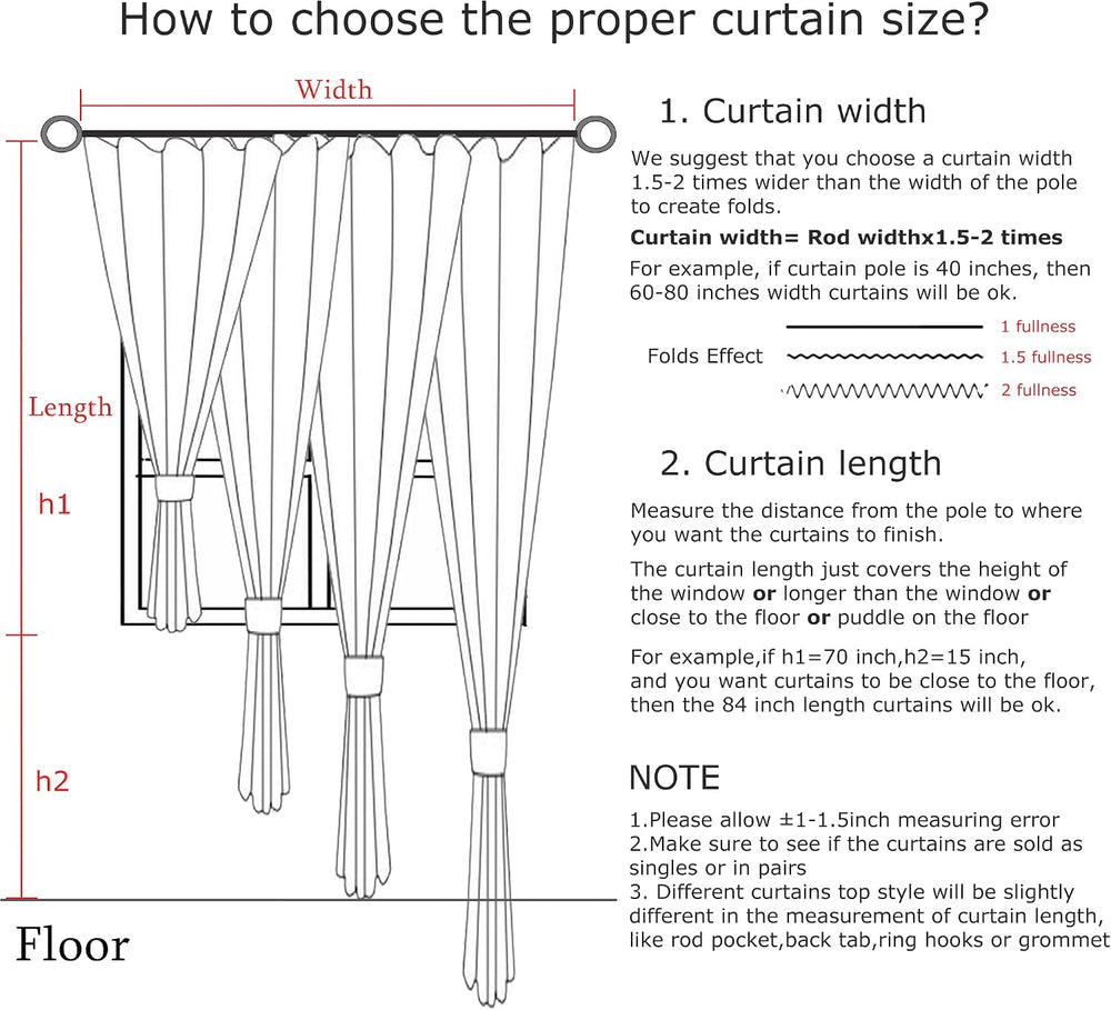 Vision Home Natural Pinch Pleated Full Blackout Curtains Linen Blended Room D...