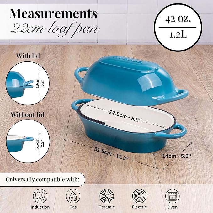 Dutch Oven For Sourdough Bread Baking – Enamelled Cast Iron Bread Loaf Pot –