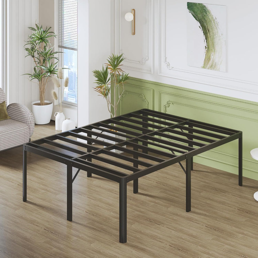 Lutown-Teen 25 Inch High Full Size Bed Frame with Rounded Corner Legs, Sturdy...