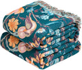 MSGKV Boho Throw Blanket for Bed 60"x80" Cotton Birds Floral Twin Size Couch by MSGKVHomeTextiles