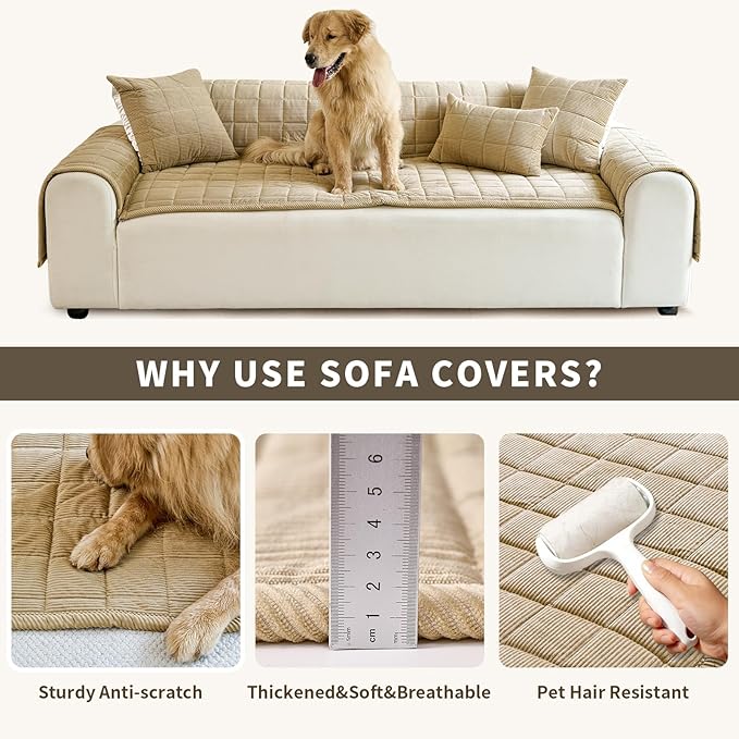 Couch Covers for Dogs Washable, Non Slip Couch Covers for Loveseat Sofa Pet - Image 6