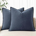 MIULEE Decorative Pillow Covers 20x20 Inch Indigo Blue ​Boho Farmhouse Neutral by MIULEE