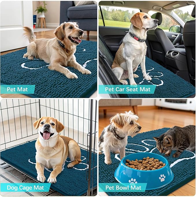 OLANLY Dog Door Mat for Muddy Paws 32x20, Paw Print Design, Absorbs Moisture - Image 7