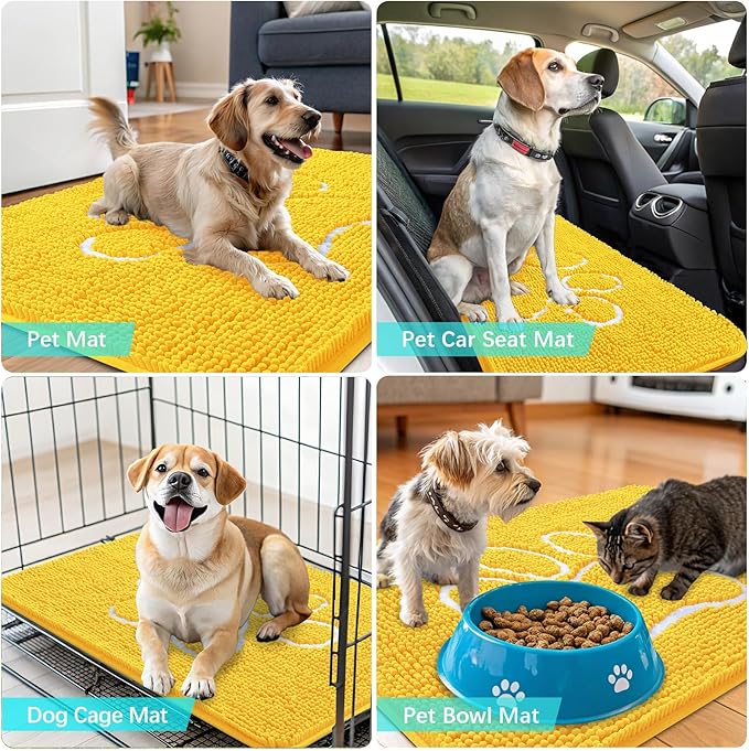 OLANLY Dog Door Mat for Muddy Paws 30x20, Paw Print Design, Absorbs Moisture - Image 7