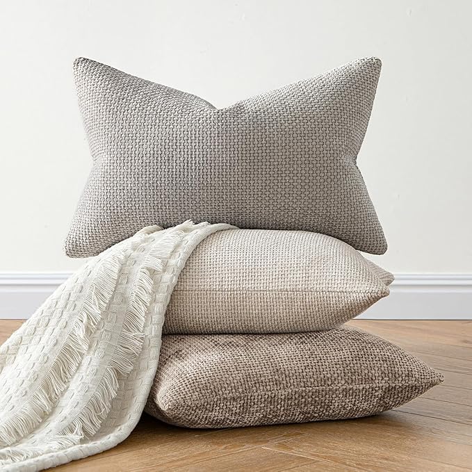 MIULEE Pack of 2 Couch Throw Pillow Covers 18x18 Inch Light Khaki Boho Accent - Image 4