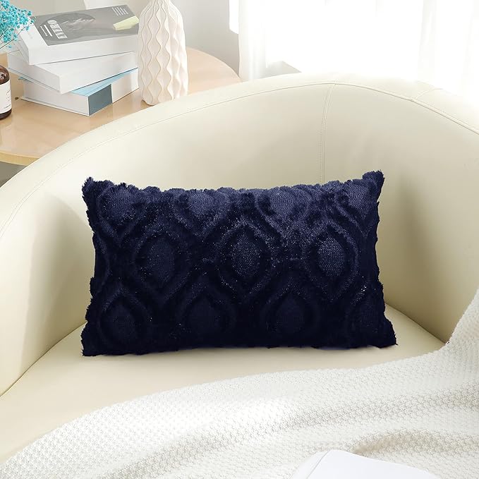decorUhome Summer Throw Pillow Covers 12x20 Inch Set of 2, Soft Plush Faux Wool - Image 6