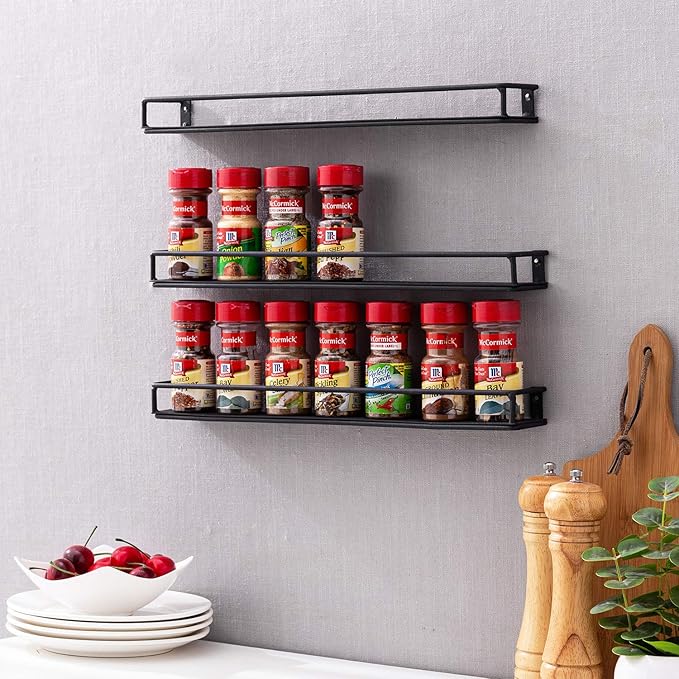 MyGift Set of 3 Wall-Mounted Black Metal Nail Polish and Essential Oils Display - Image 5