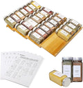 Spice Drawer Organizer with 28 Spice Jars and 216 Labels, Non-slip Rubber by KitHero