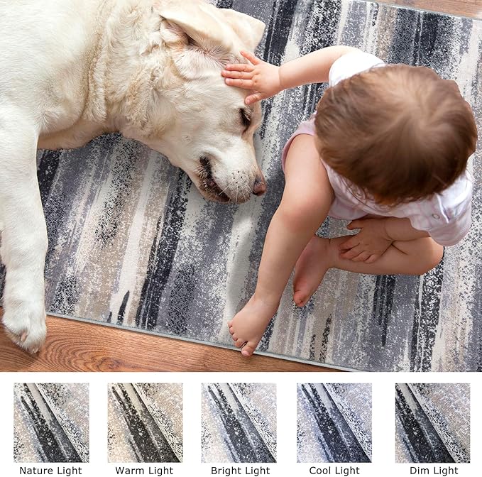 Lansny Modern Abstract Runner Rug 2.6x14 - Image 3